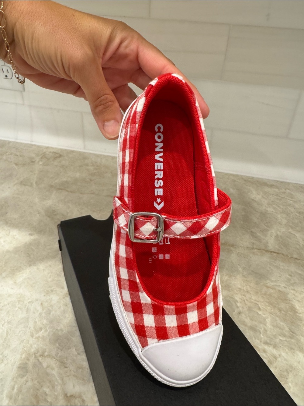 Red Converse Mary Jane Girls Shoes - Picture 2 of 6